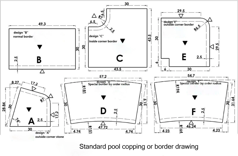 China Natural Stone Granite Swimming Pool Coping with Bullnose Edge