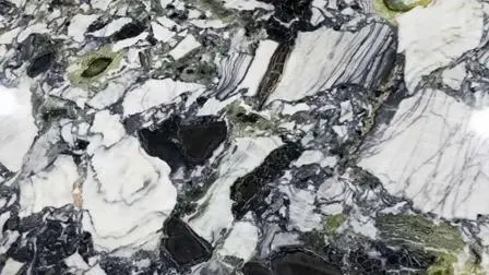 Étapes de bande de roulement d'escaliers en pierre de marbre vert de glace naturelle chinoise polie